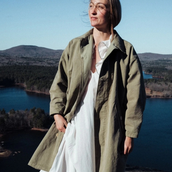 NWOT Rudy Jude Grosgrain Trench in Sage | Size S - Picture 4 of 8